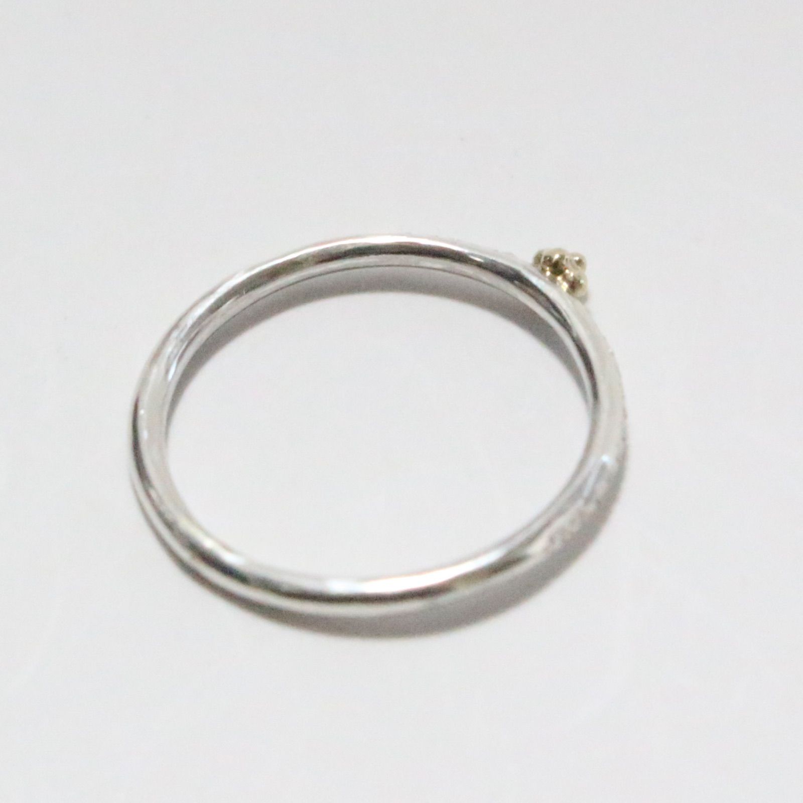 ちいさなK10の粒々とミル打ちシルバーのコンビリング約11号弱 - メルカリ