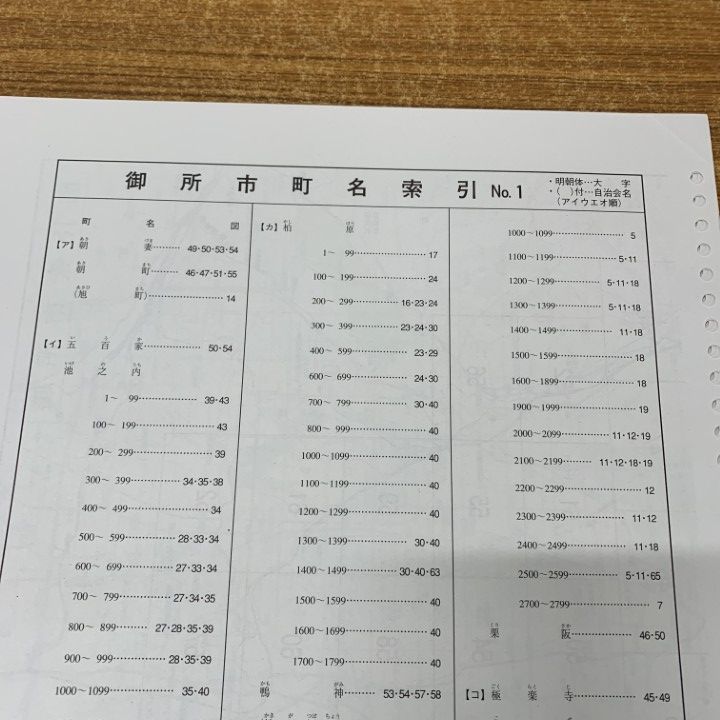 △01)【1点限り!】ゼンリン住宅地図 奈良県 御所市/29208010W/2019年1
