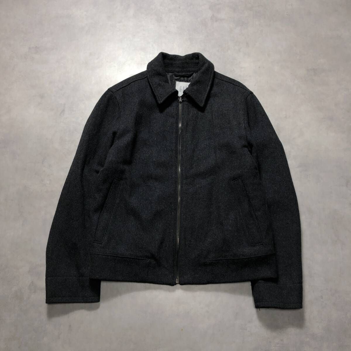 GQ4574◇OLD GAP : 90's-00's ウールジャケット◇S◇チャコールグレー