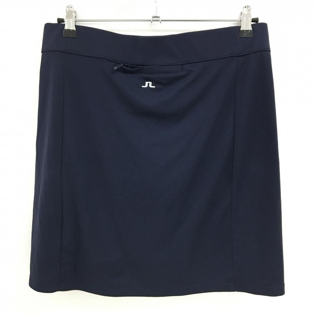 美品】ジェイリンドバーグ スカート ネイビー ストレッチ ロゴ刺しゅう
