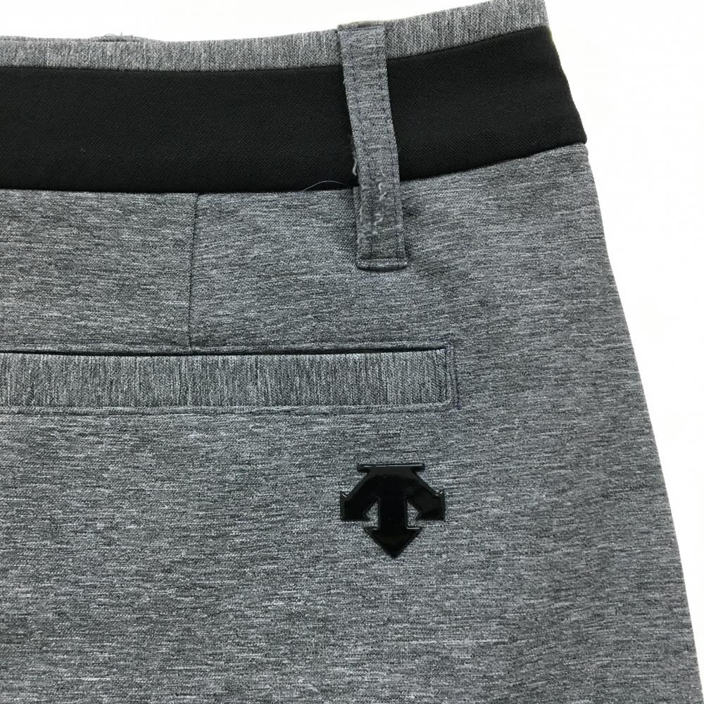 超美品】デサントゴルフ スカート 杢グレー×黒 一部裾プリーツ 内側