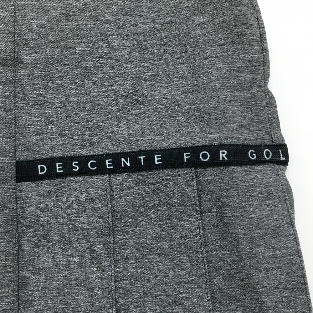 超美品】デサントゴルフ スカート 杢グレー×黒 一部裾プリーツ 内側