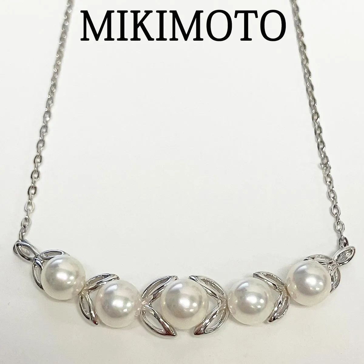 MIKIMOTO ミキモト パール ネックレス リーフモチーフ シルバー - メルカリ