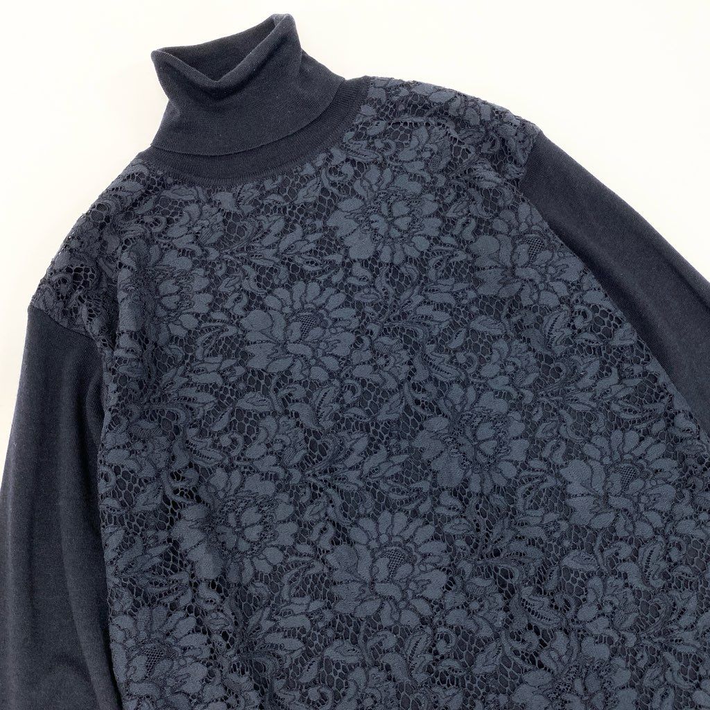 4a9 VALENTINO ヴァレンティノ レースニットワンピース ハイネック