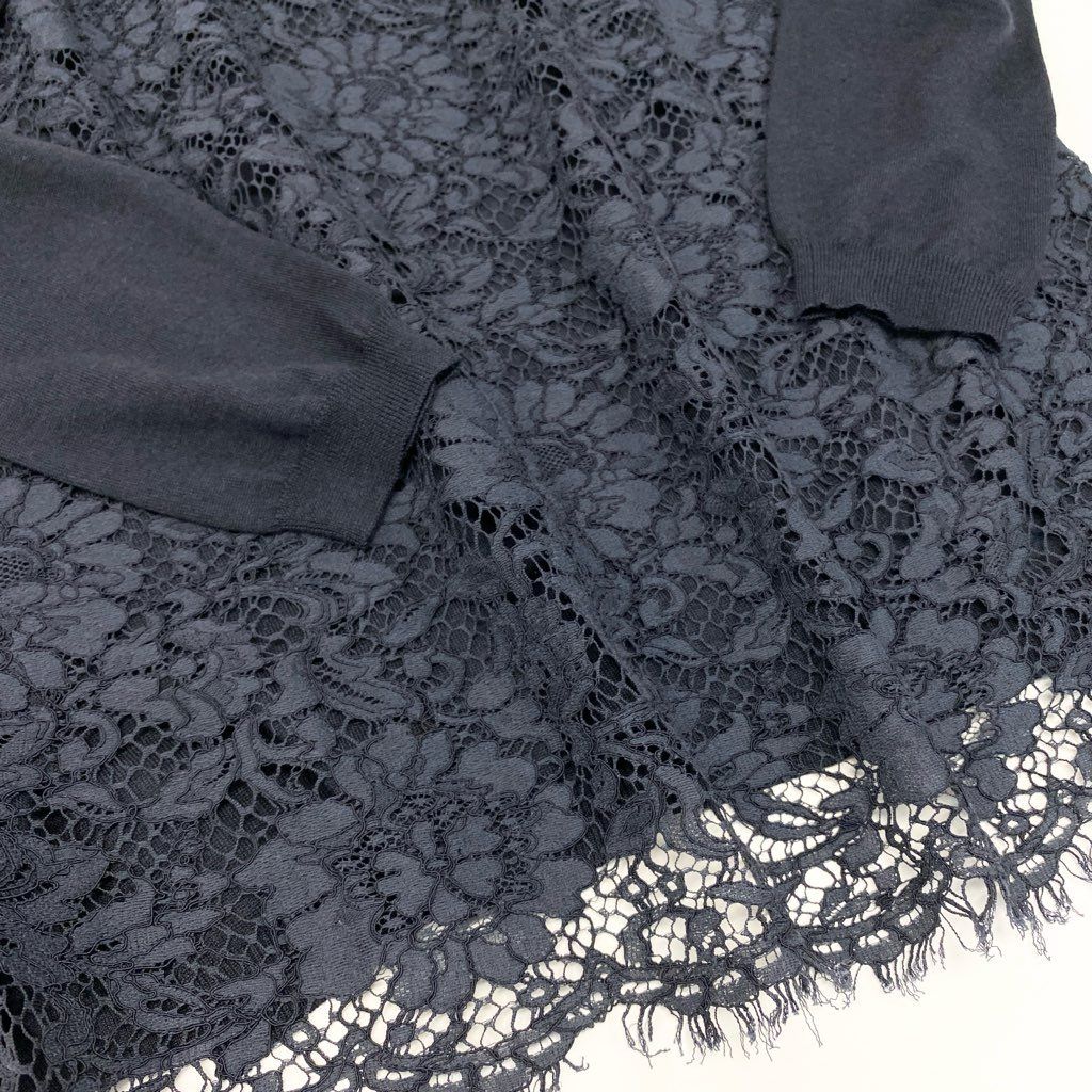 VALENTINO ヴァレンティノ レース ニット ワンピース 36 4a9 VALENTINO ヴァレンティノ レースニットワンピース ハイネック