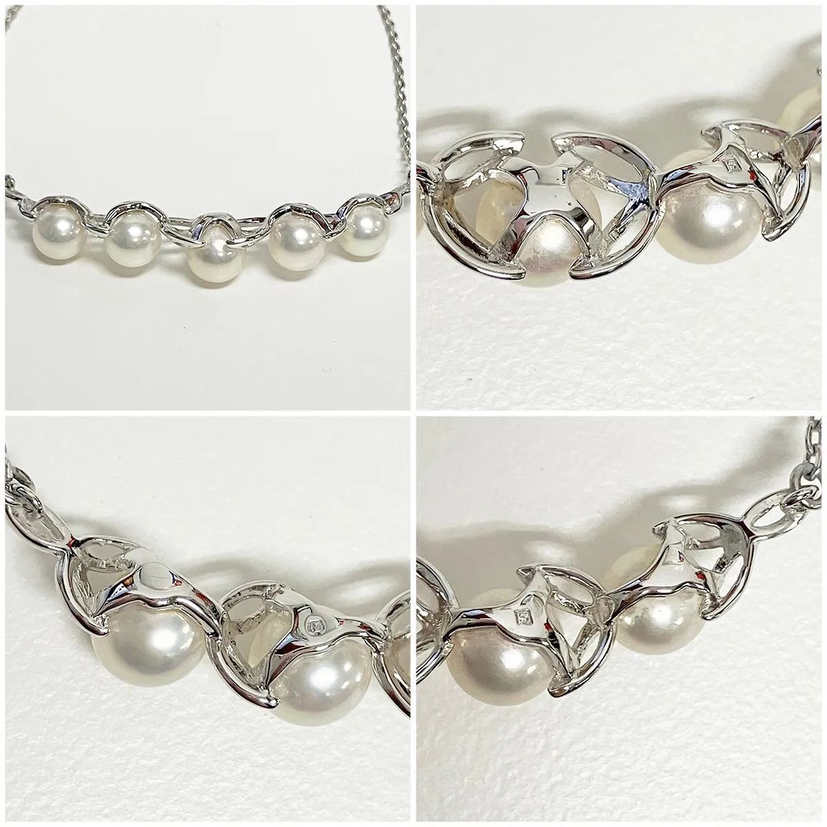 MIKIMOTO ミキモト パール ネックレス リーフモチーフ シルバー - メルカリ