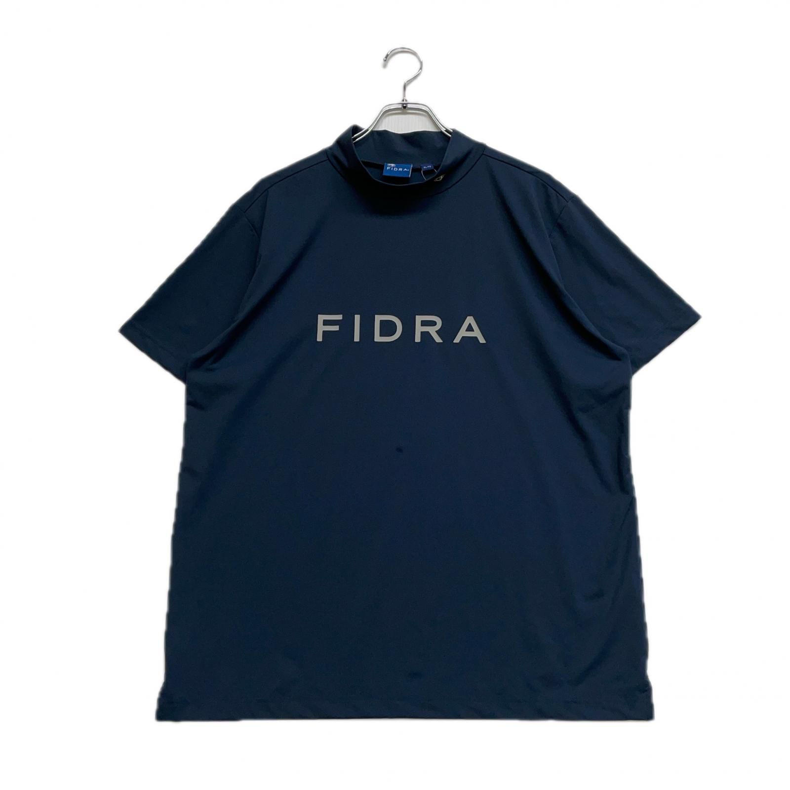 中古 メンズ フィドラ FIDRA 半袖シャツ XL 紺 モックネック ストレッチ シンプル