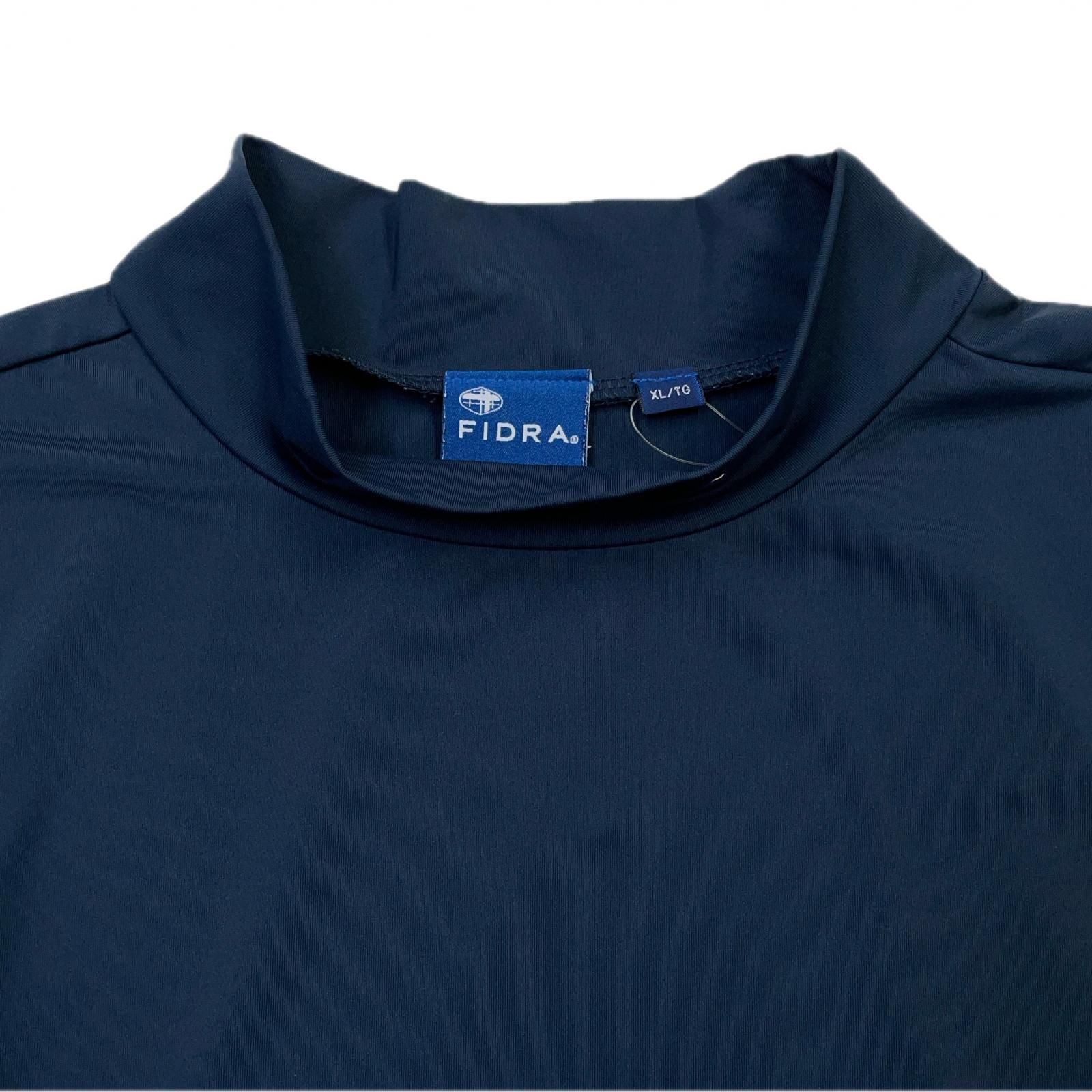 中古 メンズ フィドラ FIDRA 半袖シャツ XL 紺 モックネック ストレッチ シンプル