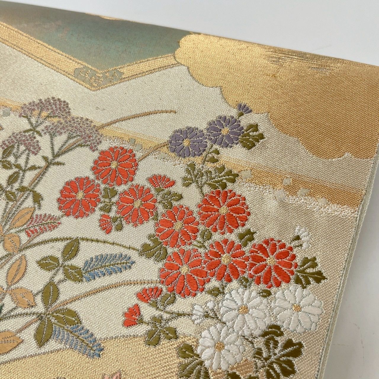 袋帯 金彩 美しい草花 唐織 正絹 MA-3062 - メルカリ