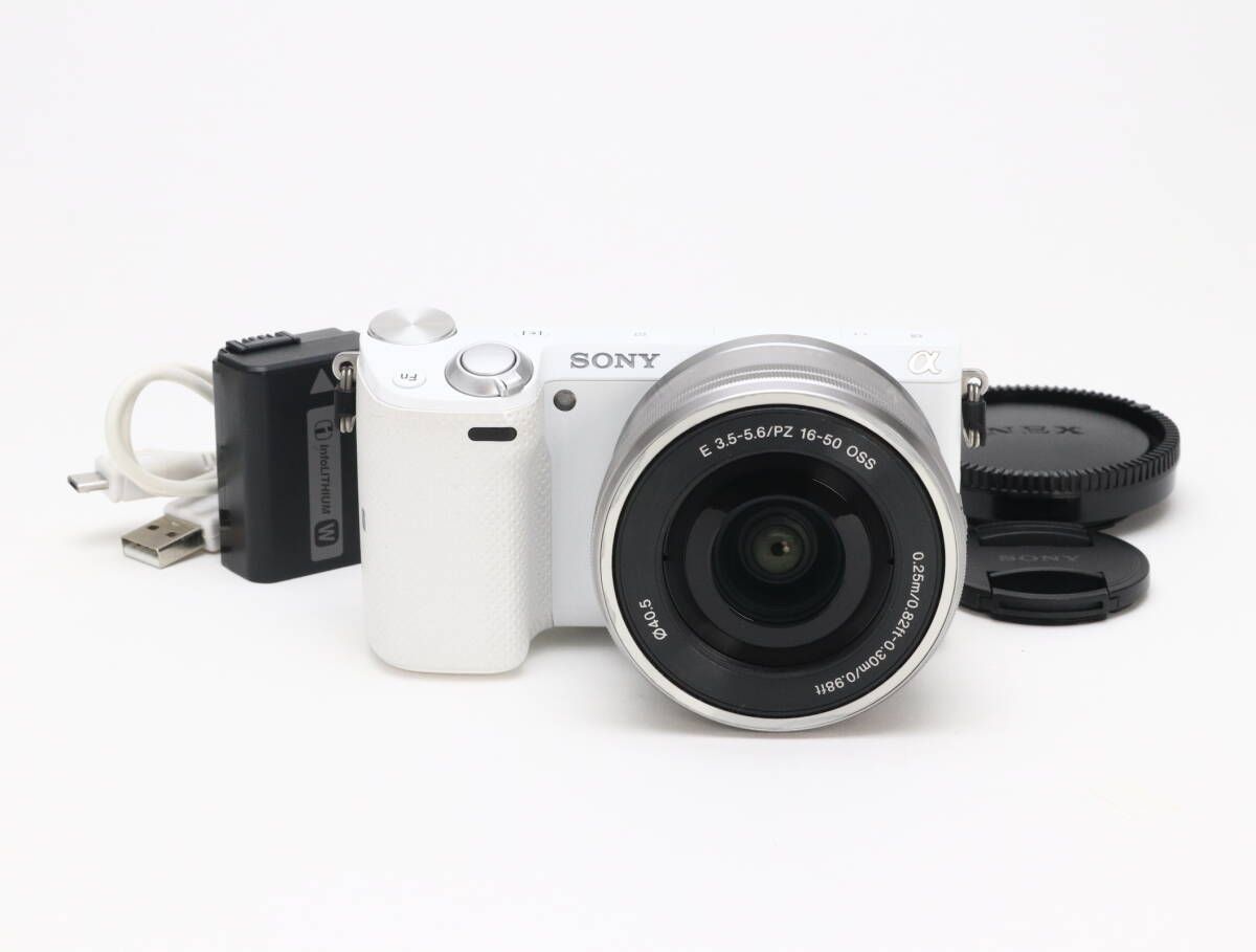 AB- (良品) SONY α NEX-5T E PZ 16-50mm F3.5-5.6 OSS ホワイト レンズ