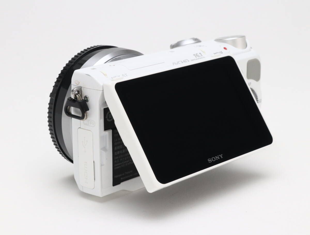 AB- (良品) SONY α NEX-5T E PZ 16-50mm F3.5-5.6 OSS ホワイト レンズ