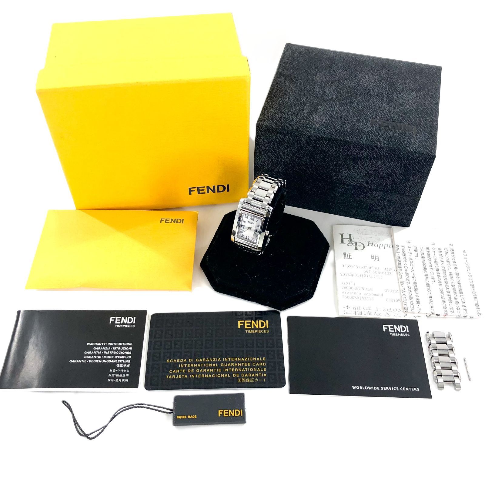 FENDI フェンディ 8600 L SS|QZ ホワイト 文字盤 レディース腕時計 稼働品 PF-617