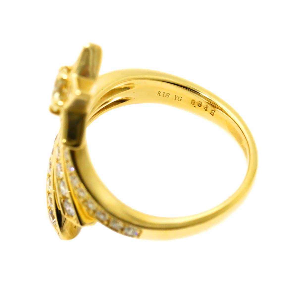 リング 12号 ダイヤ 0.345ct 0.43ct K18 YG イエローゴールド 750 指輪 