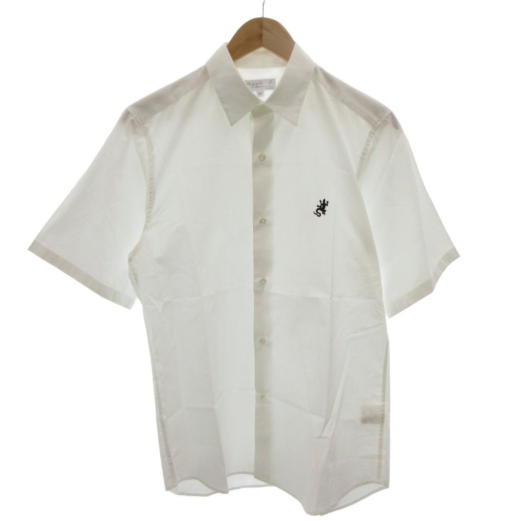 アニエスベーオム Agnes b. homme 23SS シャツ トカゲ刺繍 ロゴ 半袖