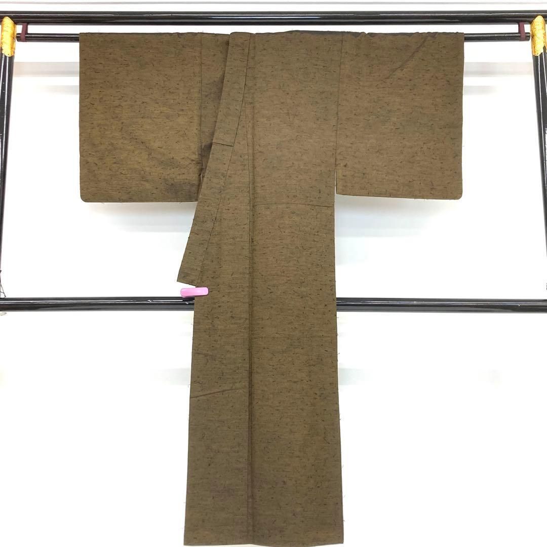 着物と帯 時流】M241247◇ひげ紬 男性用アンサンブル◇珍色 緞羽 美品 