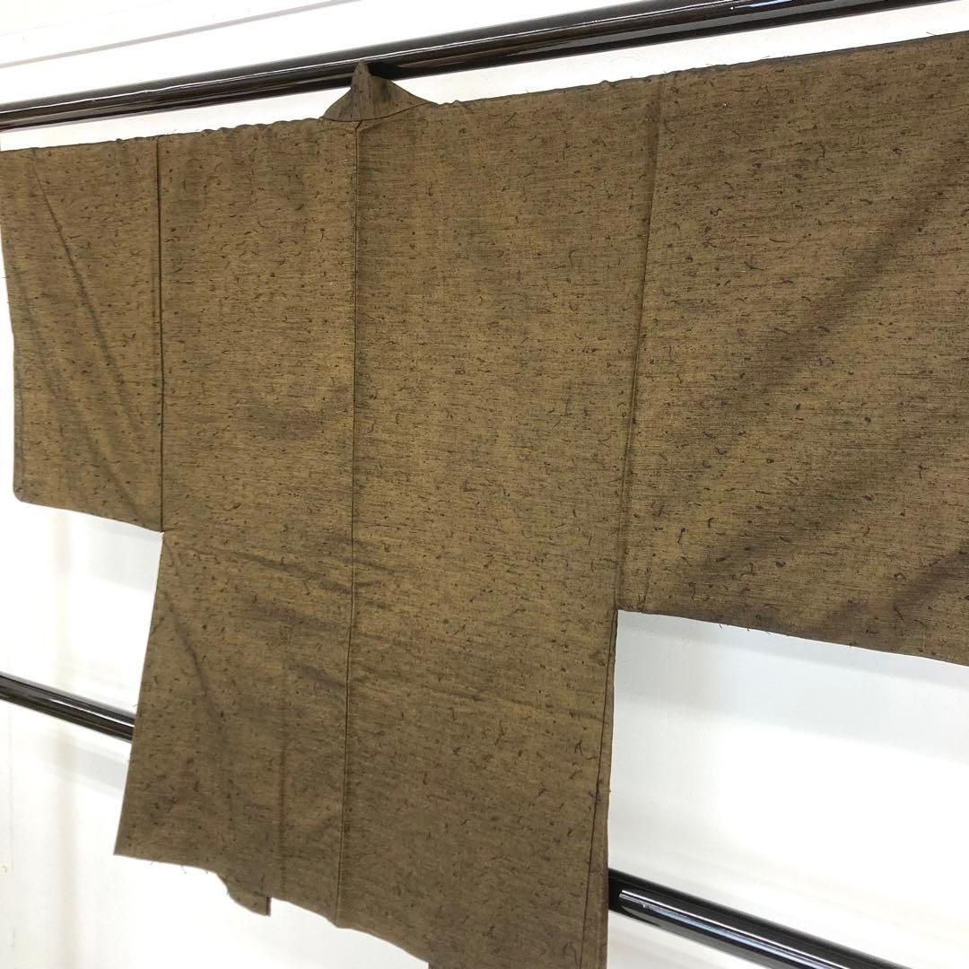 着物と帯 時流】M241247◇ひげ紬 男性用アンサンブル◇珍色 緞羽 美品 