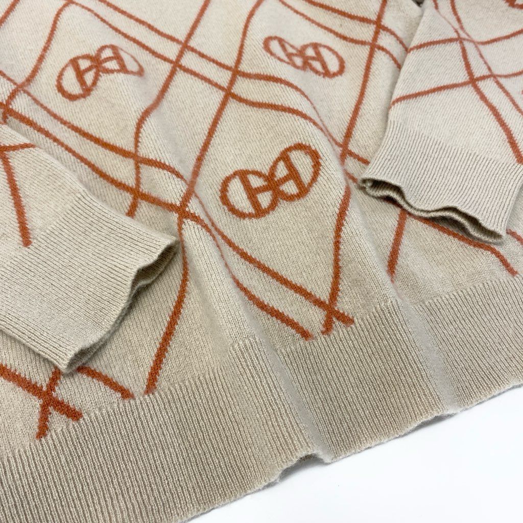 29a9 HERMES エルメス Hロンド カシミヤ ニットセーター クルーネック  