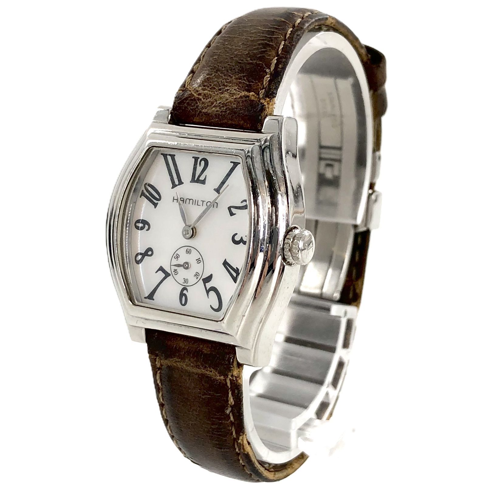 Hamilton ハミルトン ダッドソン 051110 SS|QZ ホワイト文字盤 レディース腕時計 稼働品 PF-610