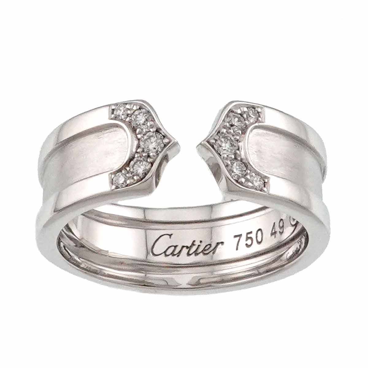 カルティエ Cartier C2 スモール SM #49 リング ダイヤ K18 WG