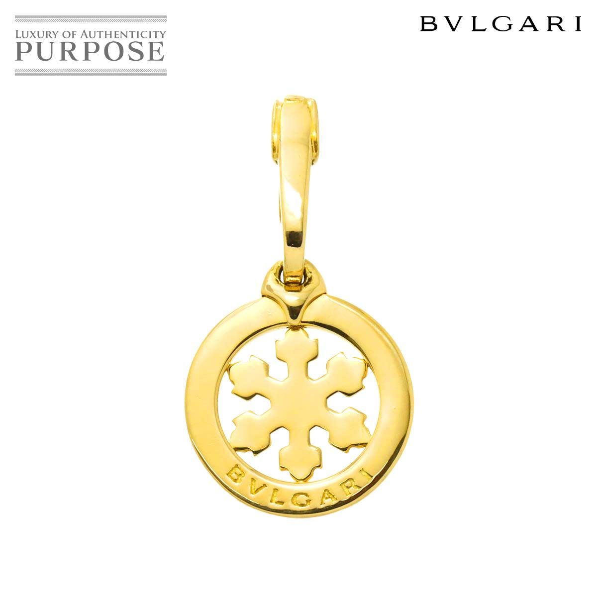 ◎BVLGARIトンドスノーフレークネックレスK18YG ペンダントトップ BVLGARI Tondo Snowflake Yellow Gold 750 K18YG Stainless Steel