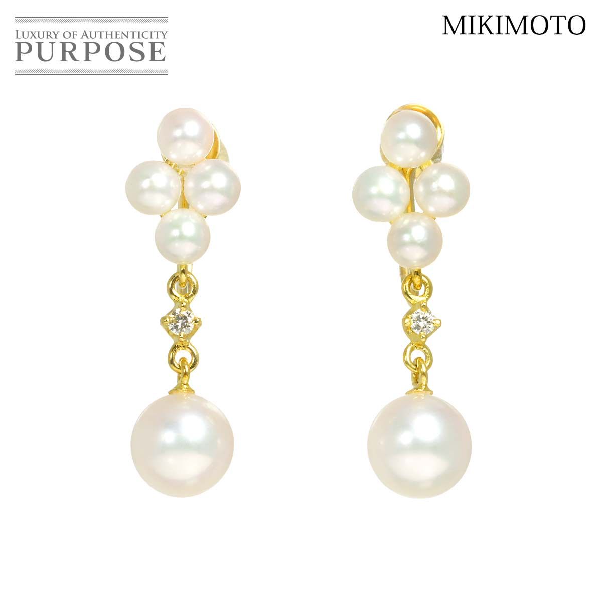ミキモト 真珠 ゴールド イヤリング ミキモト MIKIMOTO アコヤ真珠 6.5 