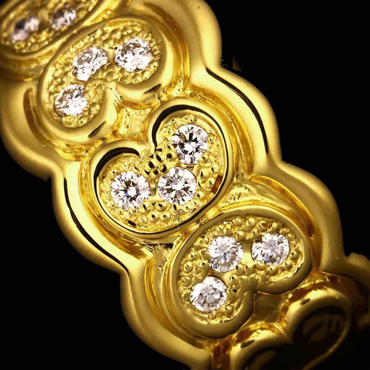 ディオール Dior 14号 リング ダイヤ K18 YG イエローゴールド 750