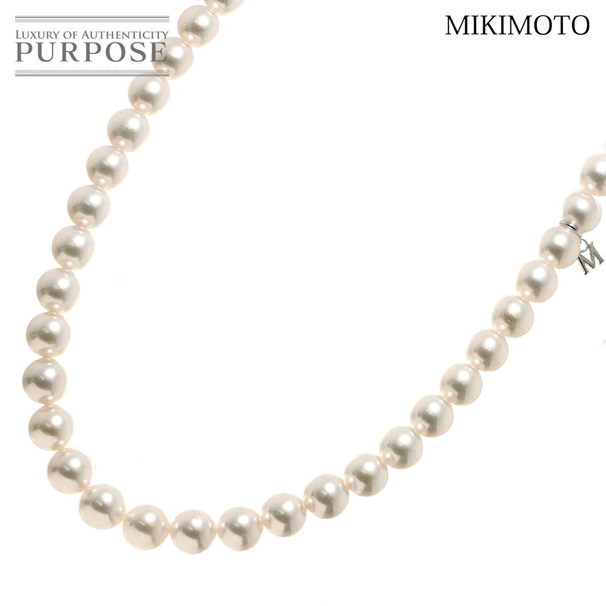 ミキモト MIKIMOTO アコヤ真珠 7.9-7.5mm ネックレス 42cm SV シルバー 