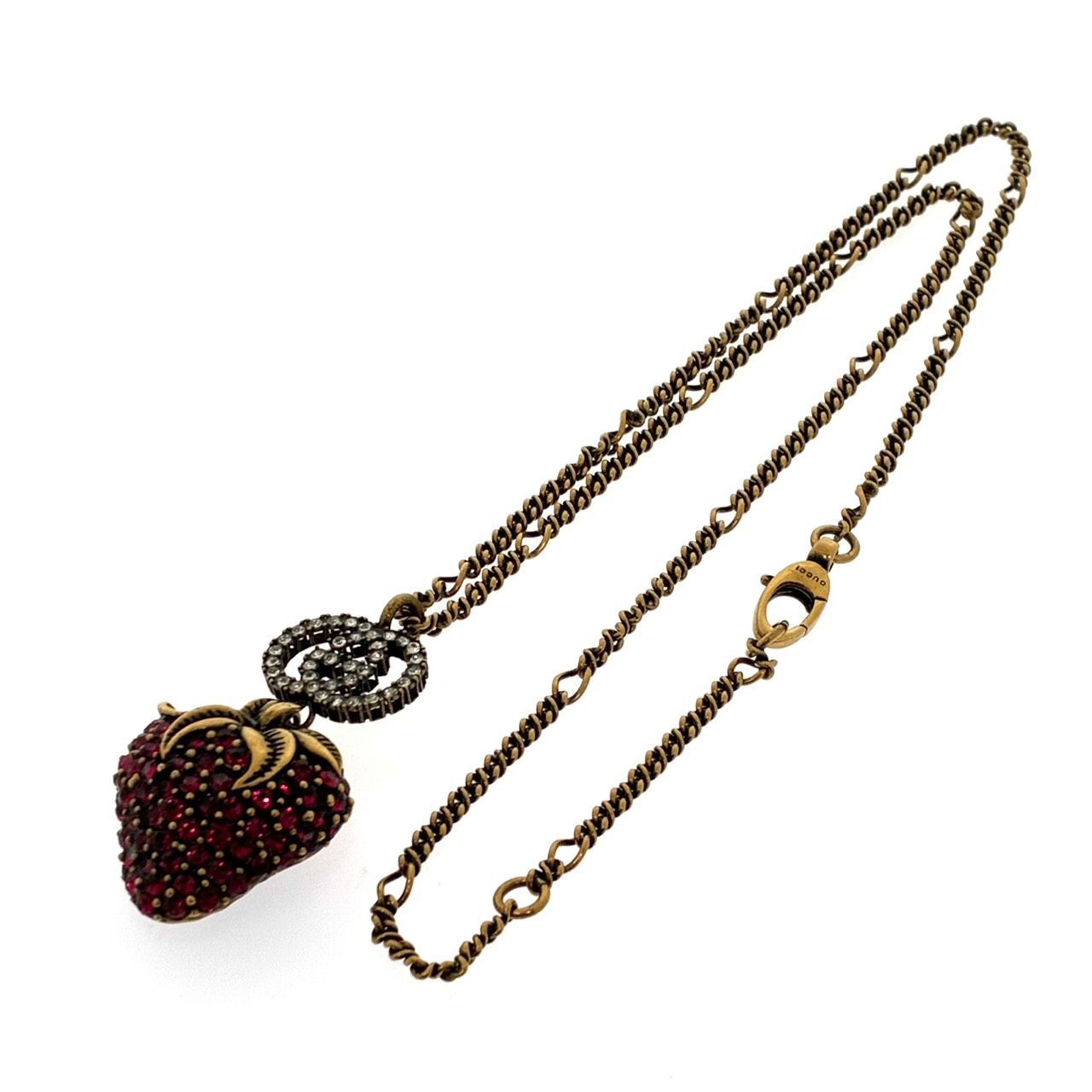 【未使用品】GUCCI グッチ いちご ストロベリー ネックレス 美品 グッチ ネックレス ストロベリー ペンダント付きネックレス
