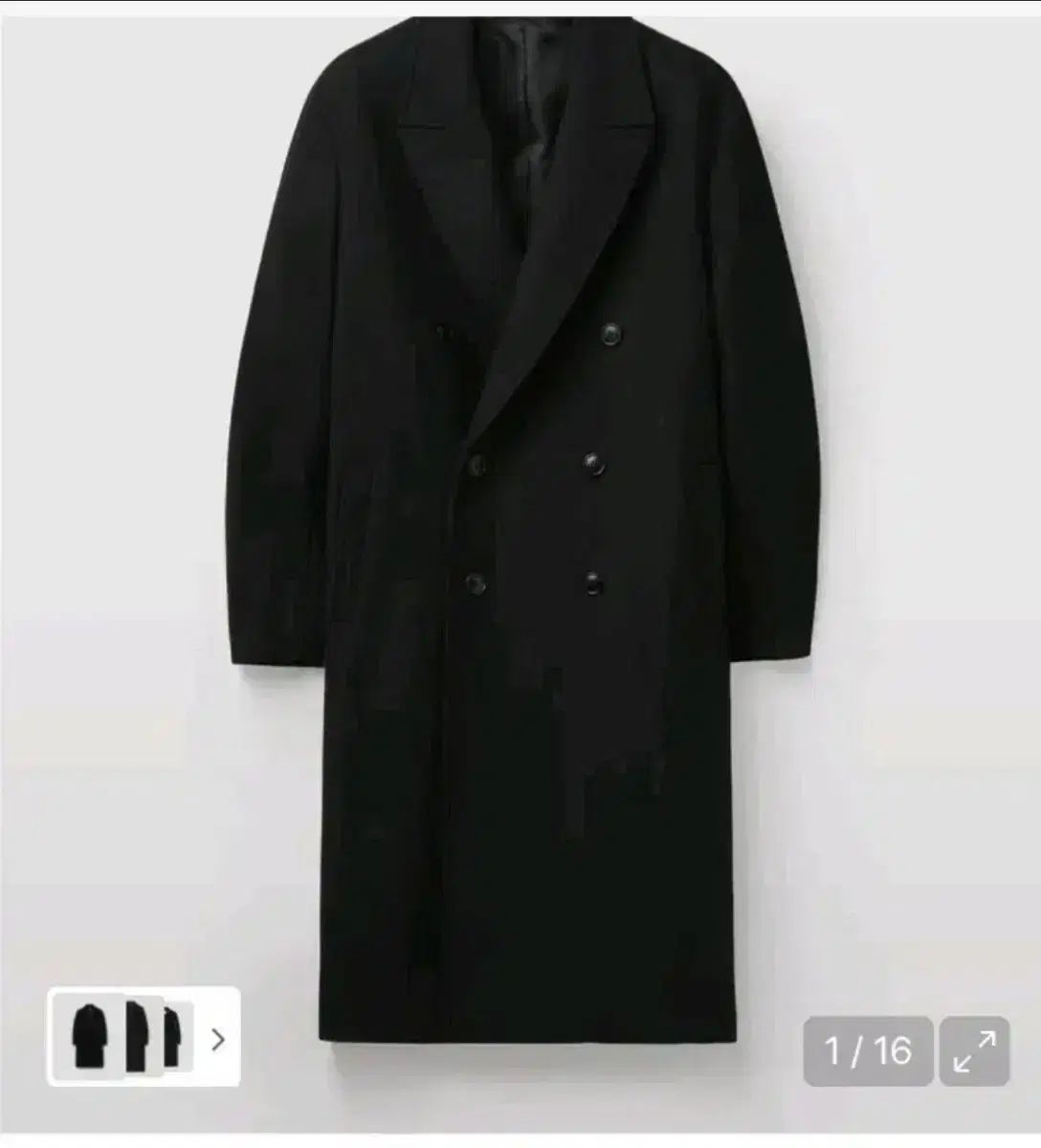 coor MTR オーバーサイズ ダブル ロング コート ブラック