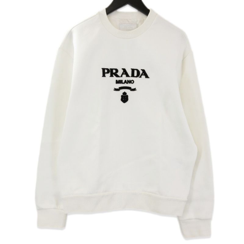 プラダ サイズ:XXL  22SS  UJL207 S221 1Z54 ロゴワッペンテクニカルクルーネックスウェット 中古 SB01 PRADA プラダ クルーネックスウェット UJL207 S221 1Z54 ロゴワッペン