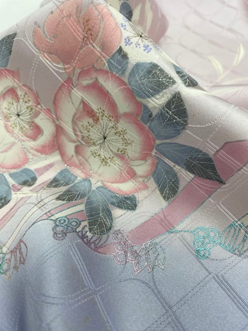 付け下げ 銀彩 金彩 紋意匠 正絹 反物 T9236 - メルカリ