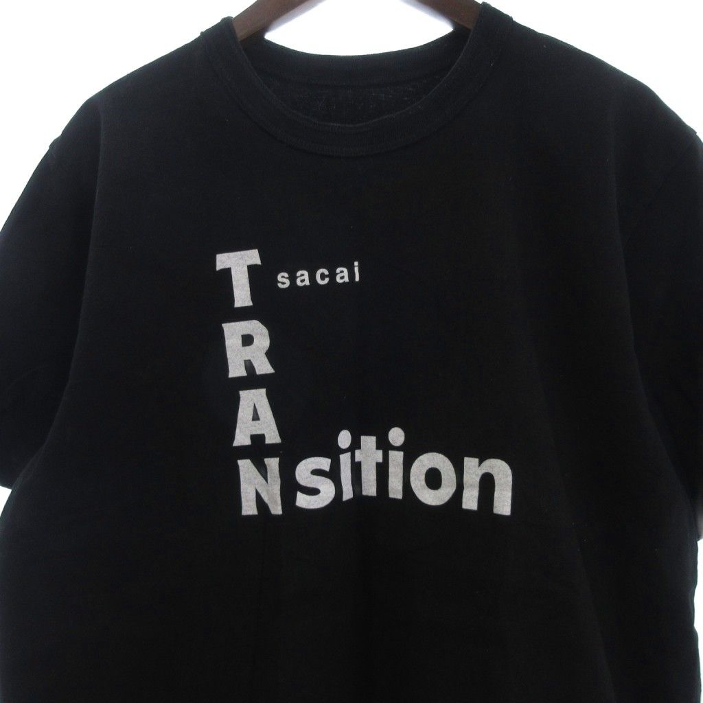 サカイ sacai Tシャツ カットソー 半袖 コットン プリント 21-0291S 黒
