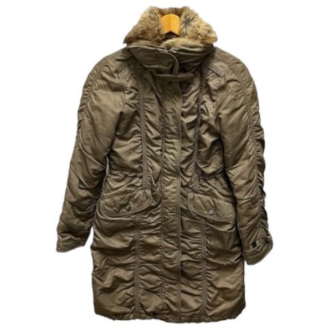 マレーラ MARELLA コート 長袖 ファー シルバー金具 ポリエステル 40 チャコールブラウン