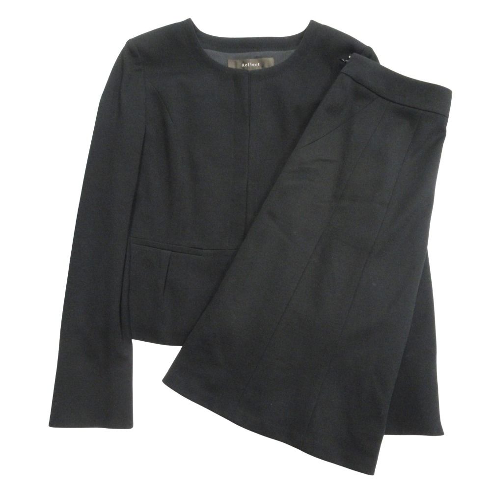 新品同様 リフレクト Reflect ウール セットアップ スーツ ノーカラー
