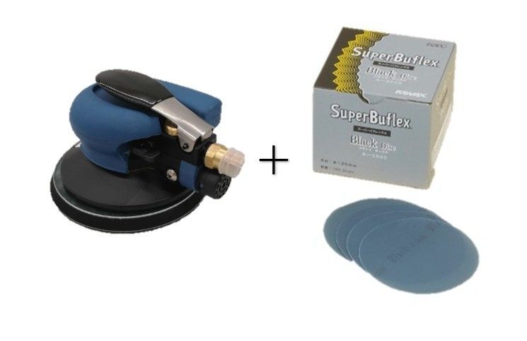 コバックス 非吸塵式 ダブルアクションサンダー 913 CK 123ミリ - スーパーバフレックス ブラックディスク K-3000 入り セット
