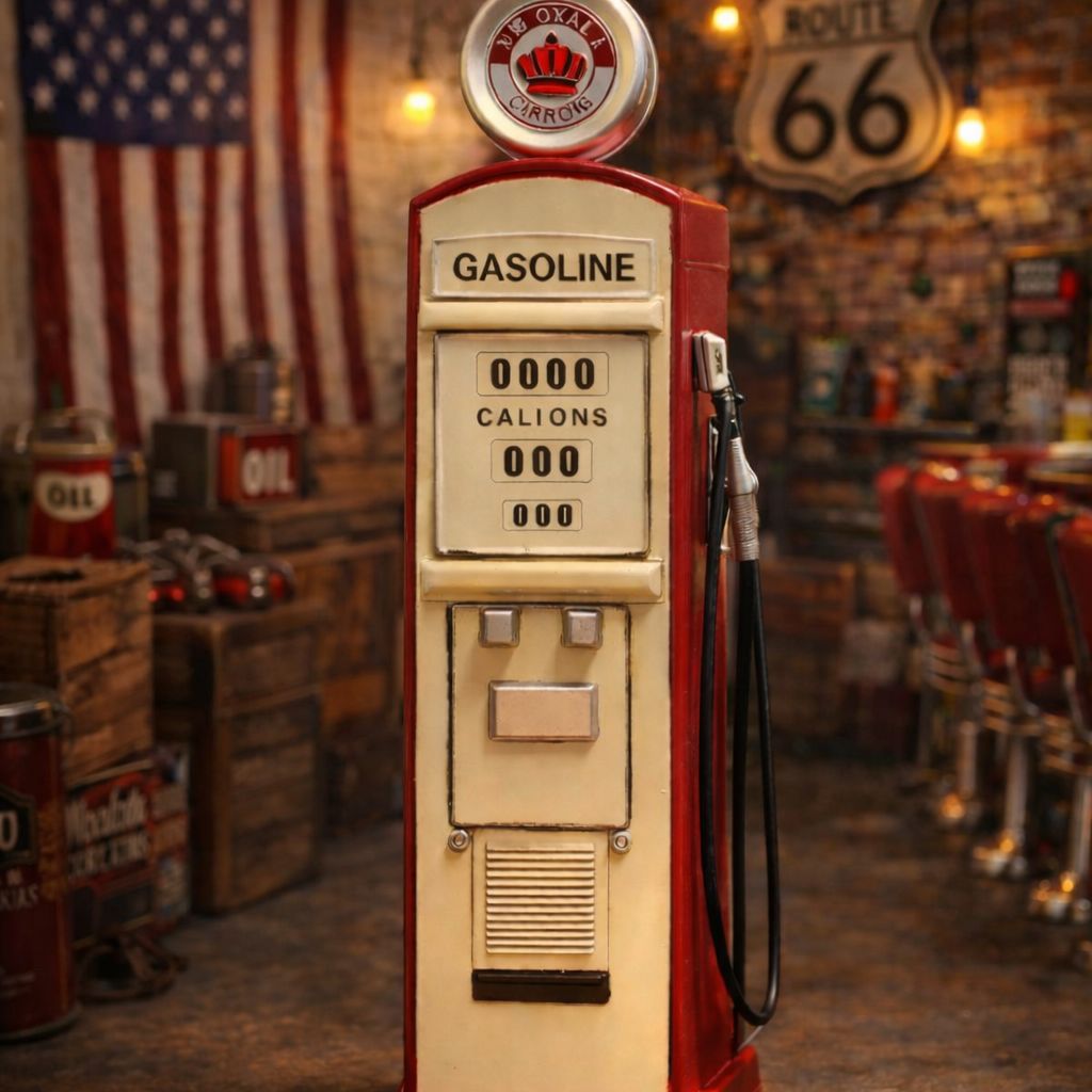 アメリカンヴィンテージ ガスポンプ オブジェ｜レッド給油機 50s