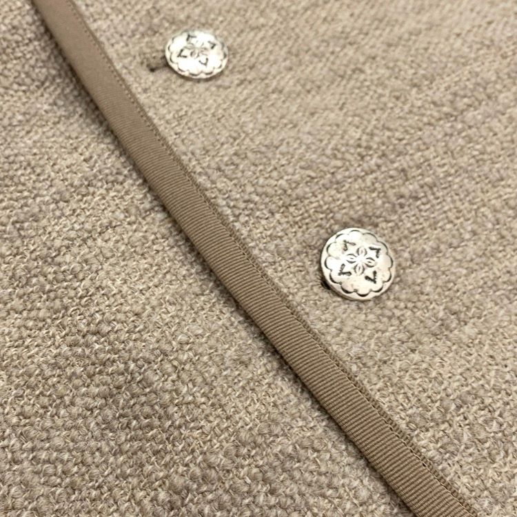 ★yleve★TYLOLEAN TWEED JK★ノーカラーツイードジャケット★ 未使用品 YLEVE イレーヴ TYLOLEAN TWEED JK チロリアンツイード