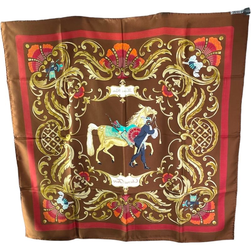 エルメス HERMES カレ90 Cheval Turc シルク レディース スカーフ