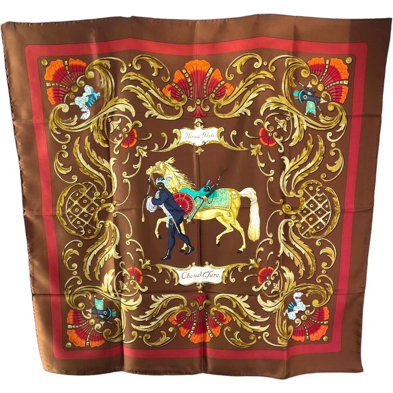 エルメス HERMES カレ90 Cheval Turc シルク レディース スカーフ