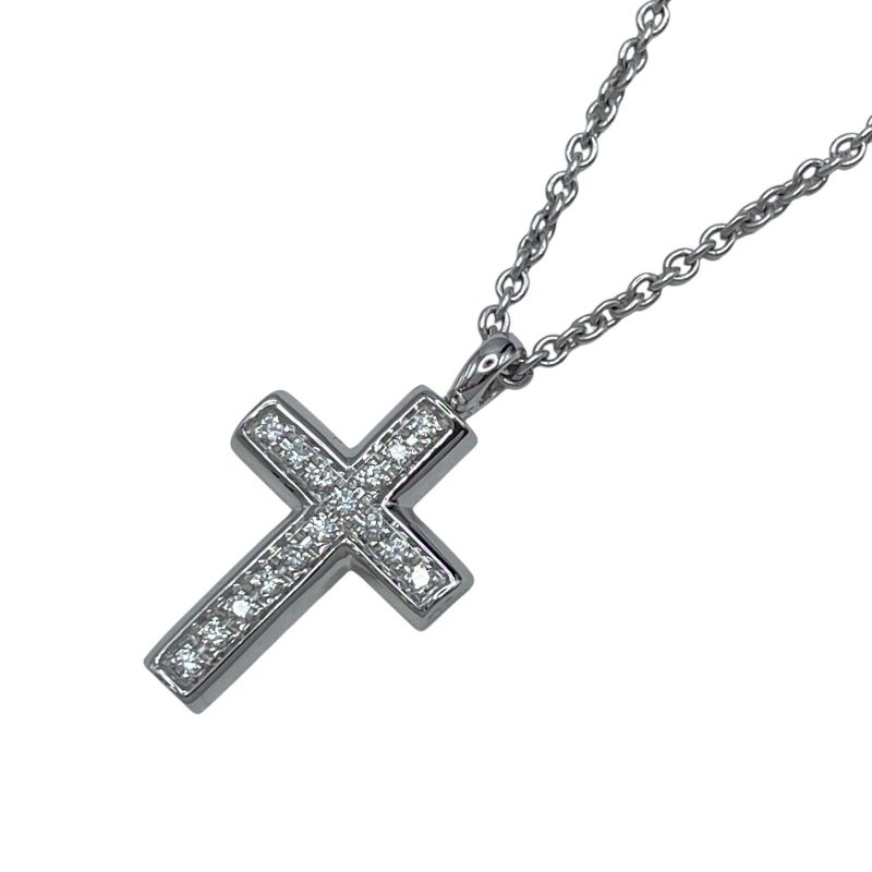 ブルガリ BVLGARI ラテンクロスネックレス ホワイトゴールド 750 ジュエリー