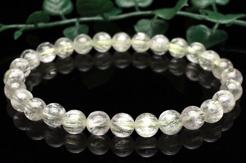 品質　ヒデナイトブレスレット 透明感＆キャッツアイ効果　クンツァイト　2-6 品質 ヒデナイトブレスレット 透明感＆キャッツアイ効果 クンツァイト 2-6