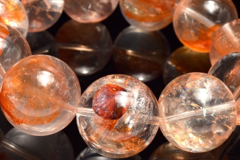 １点物 高発色 マダガスカル産 ライモナイトインクォーツ 20 mm ブレスレット パワーストーン 天然石 _MC 3302