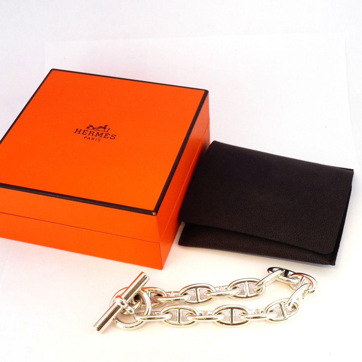 5 jpb 0629 エルメス ブレスレット シェーヌダンクル GM 15コマ シルバー925 メンズ レディース ユニセックス ロング丈 ブレスレット 