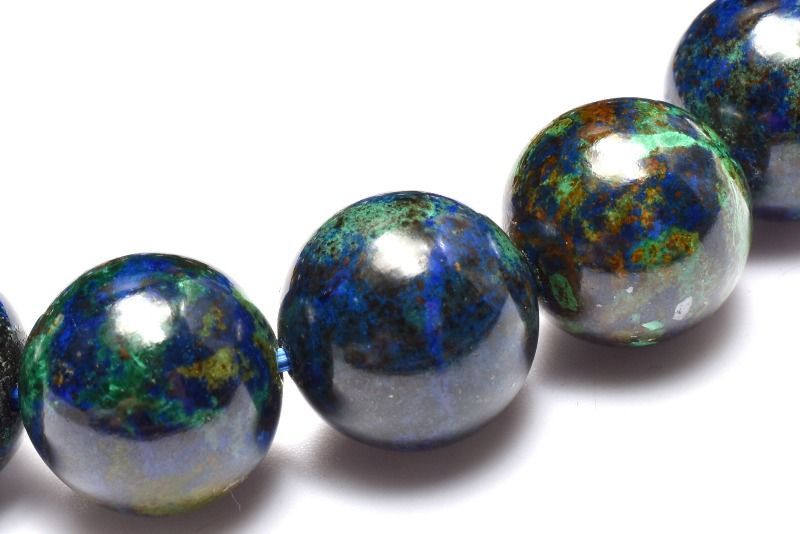 １点物 群青マーブル アズロマラカイト 12.5 mm ブレスレット パワーストーン 天然石 _MC 3397