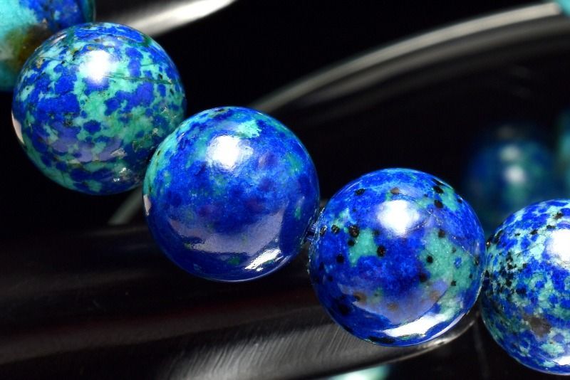 １点物 AA 高発色ブルー アズロマラカイト 10 mm ブレスレット パワーストーン 天然石 _MC 3463