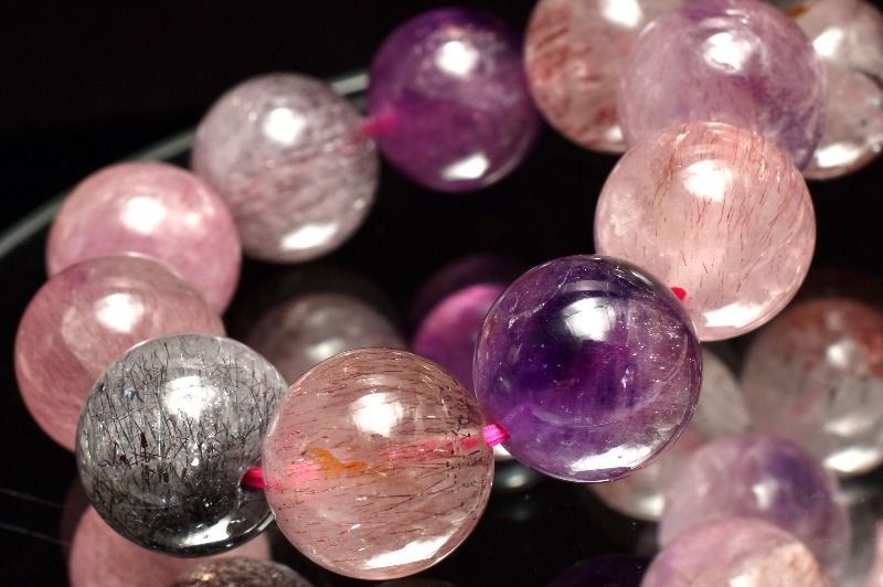 １点物 AA マルチカラー スーパーセブン 11 mm ブレスレット パワーストーン 天然石 _MC 3548