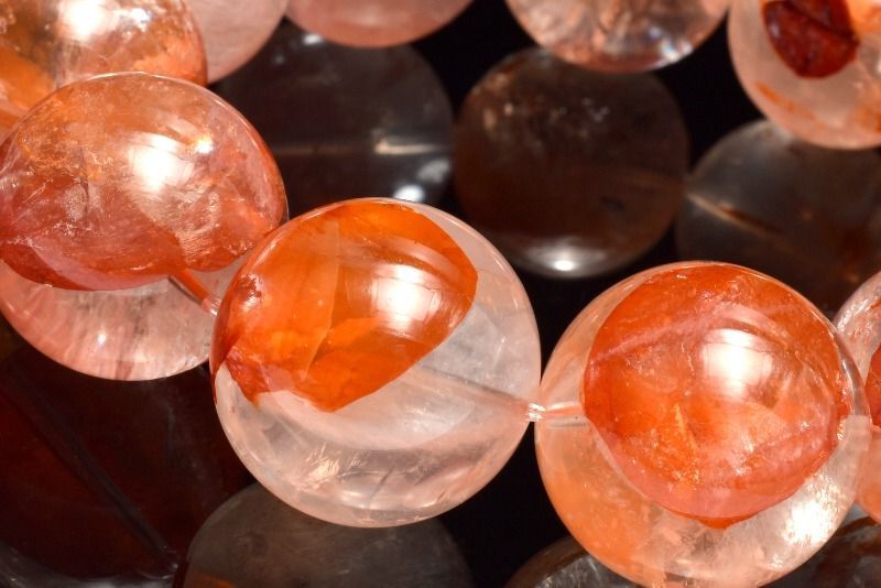 １点物 高発色 マダガスカル産 ライモナイトインクォーツ 20 mm ブレスレット パワーストーン 天然石 _MC 3306