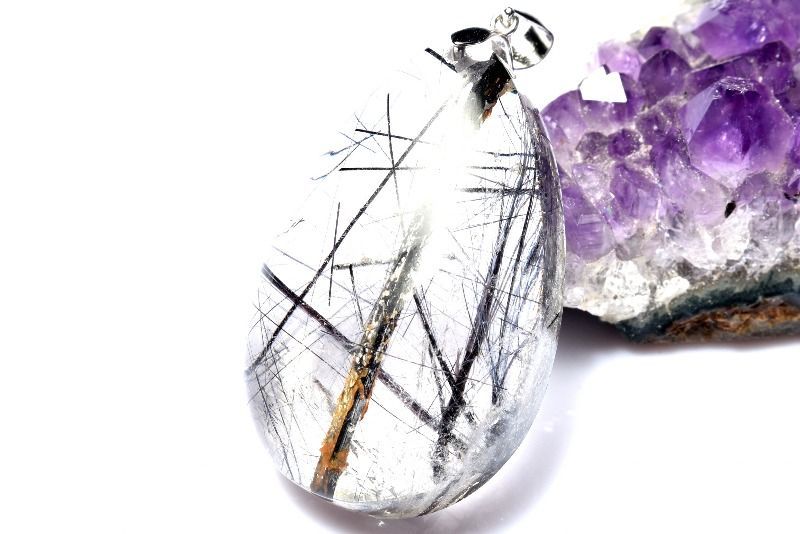 1点物】シルバー925☆AAクリア ブラックトルマリンインクォーツ