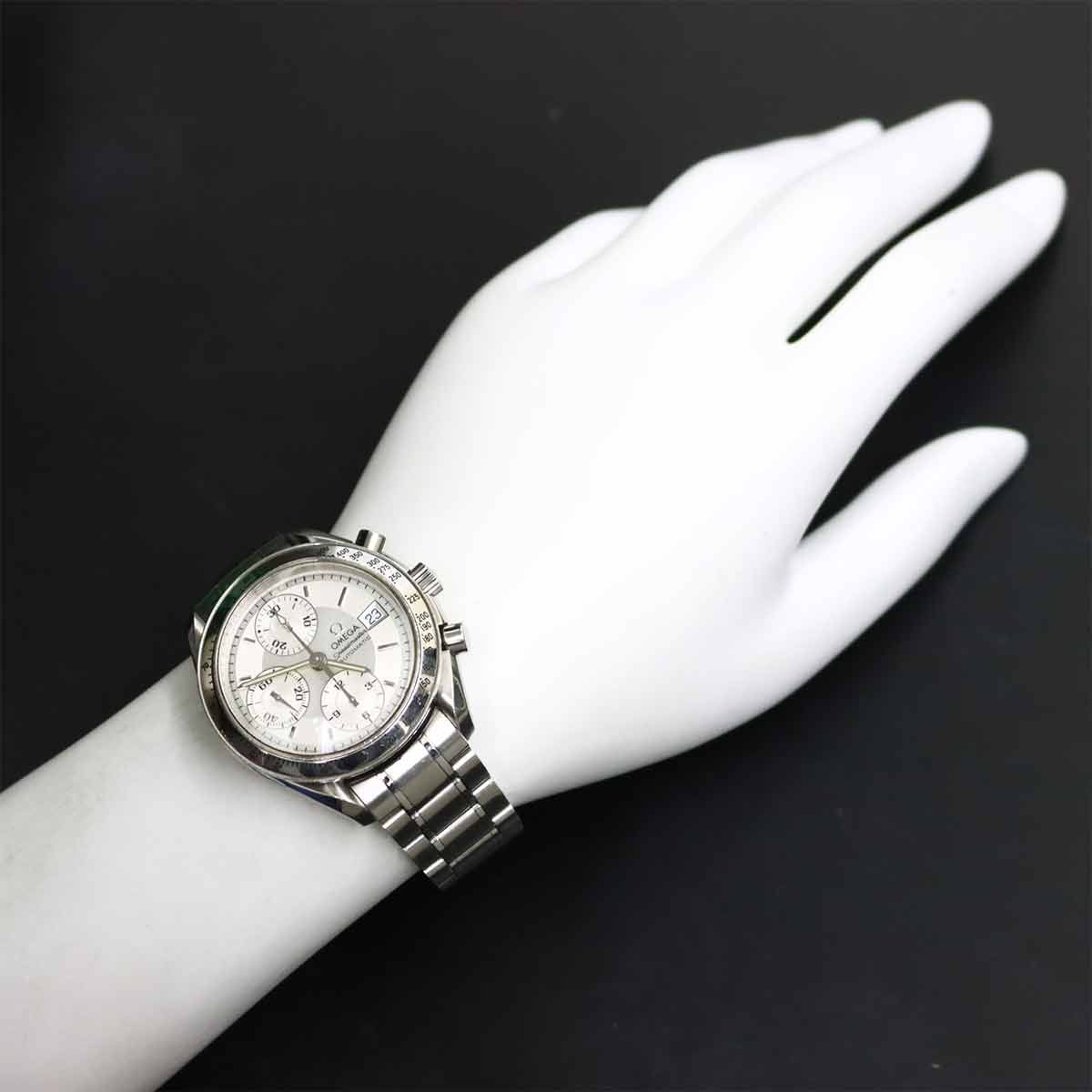  オメガ OMEGA スピードマスター デイト 3513 30 クロノグラフ メンズ 腕時計 シルバー オートマ 自動巻き Speedmaster 90307655 通気性 自動巻き時計 腕時計(アナログ)