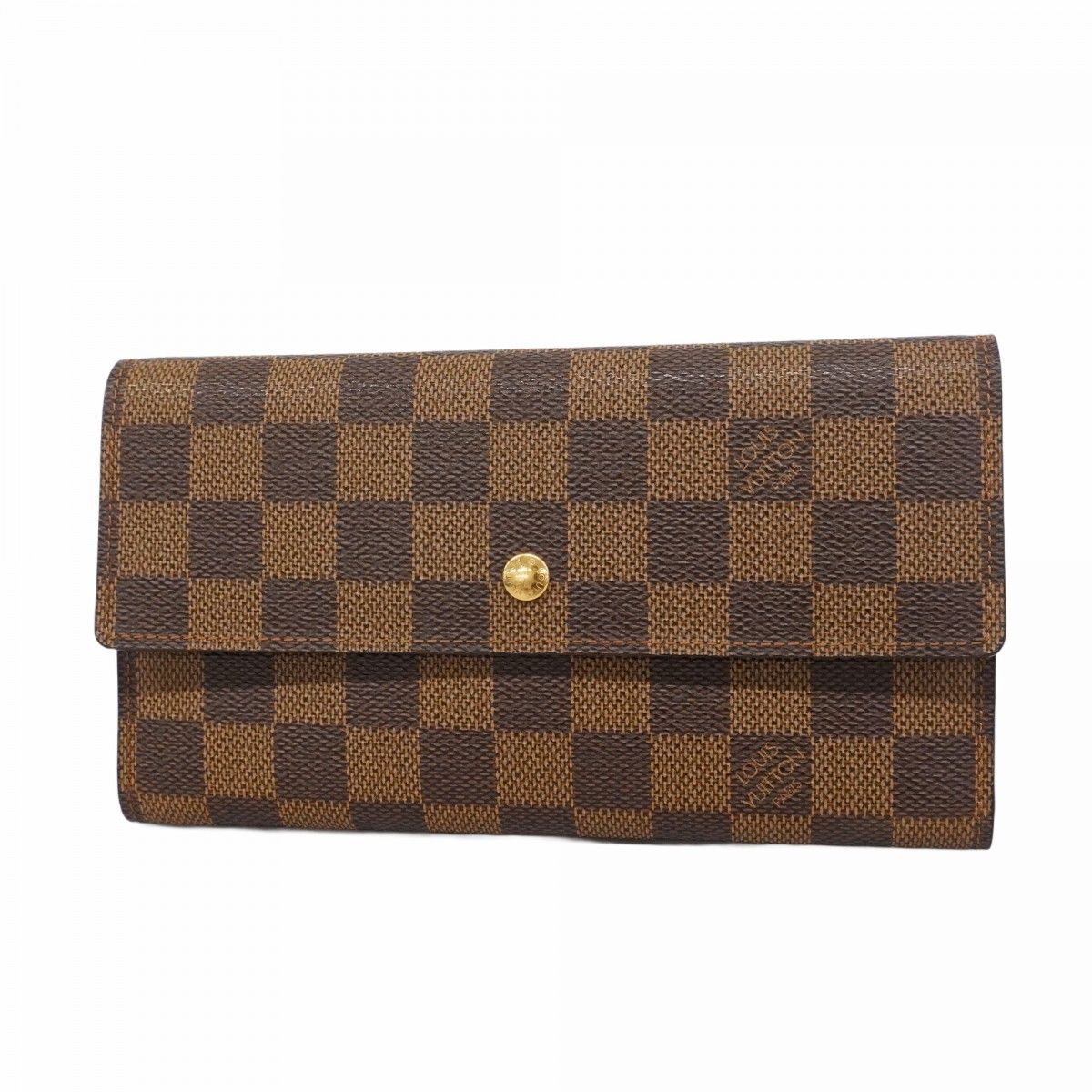 6 ab 0527 ルイヴィトン 三つ折り長財布 ダミエ ポルトトレゾールインターナショナル N 61215 エベヌ メンズ レディース ユニセックス